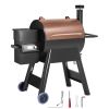 Wood Pellet Grill Smoker, 8 in 1 BBQ Grills for Outdoor Cooking, 575 Sq Inch Cook Area Electric Grill and Smoker, with LCD Screen Controller, Meat Pro