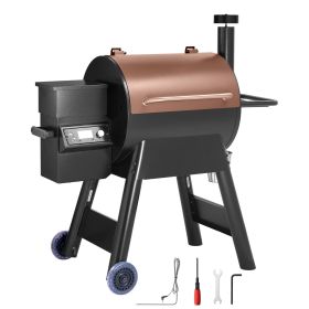 Wood Pellet Grill Smoker, 8 in 1 BBQ Grills for Outdoor Cooking, 575 Sq Inch Cook Area Electric Grill and Smoker, with LCD Screen Controller, Meat Pro