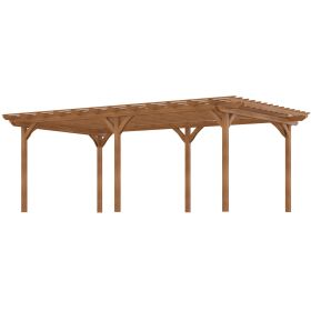 20' x 12' Outdoor Pergola, Wood Gazebo Grape Trellis with Stable Structure for Garden, Patio, Backyard, Deck