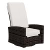 Outdoor Wicker Swivel Recliner Chair, Lifting Footrest, 360Â° Rotating Basic, Water-resistant Cushions, Khaki