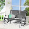 Outdoor Glider Rocking Chair for 2, Patio Bench Swing with Steel Frame, Ideal for Garden, Porch - Black