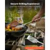 Grilling Accessories, 4PCS BBQ Grill Tool Set, Heavy Duty Stainless Steel Barbecue Tools, Kitchen Utensils with Tong, Spatula, Fork, Brush, for Outdoo