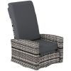 Outdoor Wicker Swivel Recliner Chair, Lifting Footrest, 360Â° Rotating Basic, Water-resistant Cushions, Gray