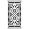 Reversible Outdoor Rug, Waterproof Plastic Straw with Carry Bag, 9' x 18', Black & White Square Patchwork