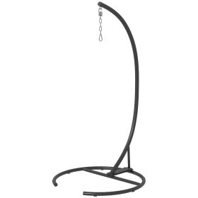 Hanging Hammock Chair Stand Round Base 40.2 x 76.8 Black Sturdy Outdoor Relaxation