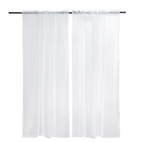 Sheer Curtains, 84 inches Long, 2 Panels Set Sheer White Curtains, Each 52" W x 84" L, Dual Rod Pocket Installation
