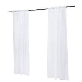 Sheer Curtains, 84 inches Long, 2 Panels Set Sheer White Curtains, Each 42" W x 84" L, Dual Rod Pocket Installation