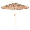 Tiki Umbrella, 9 ft Thatched Patio Umbrella with Tilt, Hawaiian Style Beach Parasol with Durable PP Thatch and 8 Metal Ribs, Grass Pool Umbrellas for