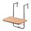 Balcony Hanging Table, 25 x 24 in Folding Balcony Railing Table, Outdoor Balcony Bar Table for Railings, 4-Level Adjustable