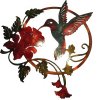 Round Metal Bird Wall Art Decor - Hummingbird Wall Art Silhouette for your patio, garden, and fence Art Decor