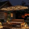 Garden sunshade umbrella, with base courtyard umbrella, outdoor umbrella, Khaki