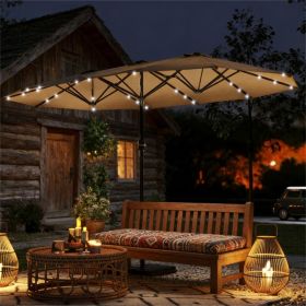 Garden sunshade umbrella, with base courtyard umbrella, outdoor umbrella, Khaki