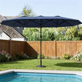 Garden sunshade umbrella, with base courtyard umbrella, outdoor umbrella, Navy Blue