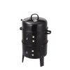 Outdoor double-layer grill, charcoal wood fired braising and smoking stove