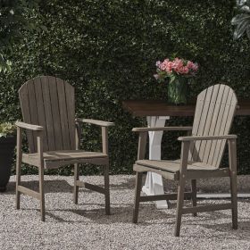 Outdoor Weather Resistant Acacia Wood Adirondack Dining Chairs (Set of 2), Grey Finish