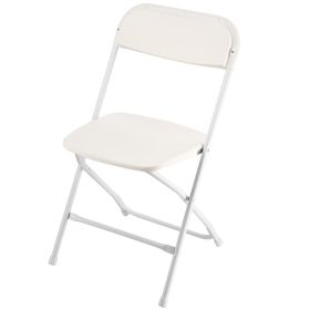 6 Pack Folding Chairs, Foldable Plastic Chairs with Heavy Duty Metal Frame, Portable Folding Card Table Chairs