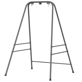 Hammock Chair Stand Indoor and Outdoor Use with Anti-Slip Foot Pads, 2 Carabiners, Gray