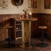 A small bar set with 2 bar stools, cocktail table with bar changing chairs, circular small bar table, perfect for busy family bars