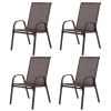 Outdoor Dining Chair Set of 4, All-Weather Patio Dining Chair with High Backrest and Metal Frame, Indoor Outdoor Chairs for Bistro, Deck, Backyard