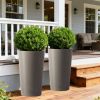 2 Pack Tall 21.7 in Planters for Outdoor Plants Modern Tall Square Planter Box Indoor Outdoor Porch Patio Flower Pot Modern Big Tapered Matte Tree Flo