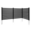 3 Panels Outdoor Privacy Screen, 50 x 48 in Air Conditioner Fence with 27.6 in Ground Stakes, Pool Equipment Enclosure, Vinyl Privacy Fence