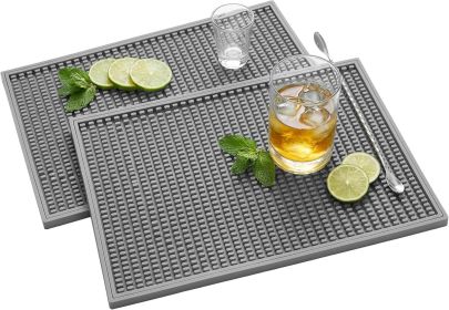 Mat - 18"X12"(2 Pcs) Rubber Bar Mats for Countertop & Dish Drying, Non-Slip Bartender Mat with Airflow Design for Home Bar, Cocktail Set
