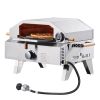 Outdoor Pizza Oven, 13 in Gas Fired Pizza-Maker, Portable Outside Gas Oven with Thickened Cordierite Pizza-Stone, and Built-in Thermometer, Pizza or G