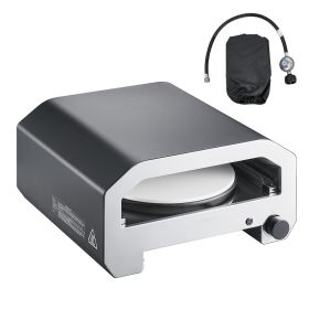 Outdoor Pizza Oven, 16 in Propane Gas Pizza Maker, Portable Pizza-Cooker with Electric Rotation, Thickened Pizza-Stone, Carry Bag, Propane Pizza-Oven