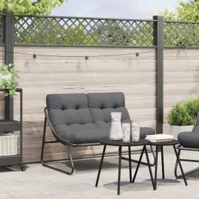 Garden Furniture with Cushion Black 43.31 x 31.89 x 27.95 in
