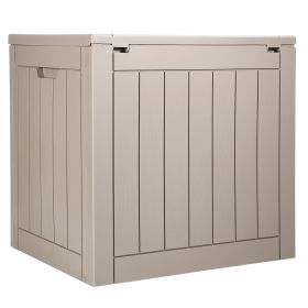 Outdoor Storage Box, 31 Gallon Resin Deck Box, Backyard Outside Toy and Towel Storage Cabinet Waterproof, for Patio Furniture Cushions, Garden Tools,