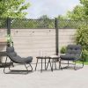 Garden Furniture 2 pcs Black 23.82 x 31.89 x 27.95 in