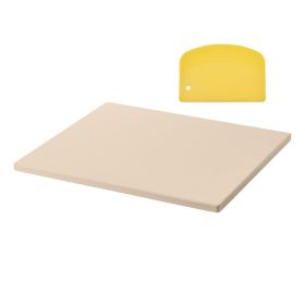Pizza Stone, 16 x 14 x 0.6 Inch Rectangular Cordierite Pizza Stone, Large Baking-Stone with Scraper, 1450Fahrenheit Heat-Resistant Cordierite Cooking