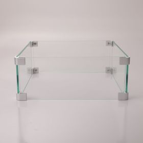 Glass Wind Guard Square Glass Windshield For Square Fire Table