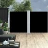 Side Awning Black fabric, Grey frame Polyester, Powder-Coated Steel
