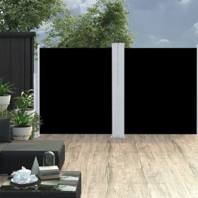 Side Awning Black fabric, Grey frame Polyester, Powder-Coated Steel