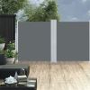 Side Awning Anthracite fabric and grey steel frame