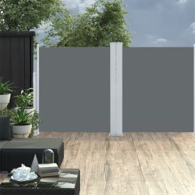 Side Awning Anthracite fabric and grey steel frame