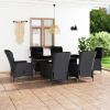 Outdoor Dining Set Dark Grey, Black