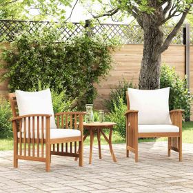 Patio Chairs with Cushions 2 pcs Solid Acacia Wood