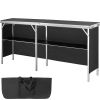 Extra Long Folding Portable Bar Table - Tradeshow Podium Table for Indoor, Outdoor, Party, Picnic, Exhibition, Includes Carrying Case