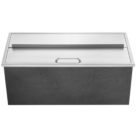 Drop in Ice Chest, 36"L x 18"W x 14"H Stainless Steel Ice Cooler, Commercial Ice Bin with Sliding Cover, 40.9 qt Outdoor Kitchen Ice Bar