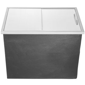 Drop in Ice Chest, 27"L x 18"W x 21"H Stainless Steel Ice Cooler, Commercial Ice Bin with Sliding Cover, 40.9 qt Outdoor Kitchen Ice Bar