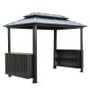 6x10FT Hardtop Grill Gazebo, Outdoor BBQ Gazebo with Double Galvanized Steel Roof