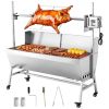 Rotisserie Grill, 38W BBQ Outdoor Pig & Lamb Spit Roaster, Charcoal Spit Roaster with 132 LBS Capacity, Wheels & 4-Level Height, Stainless Steel Elect