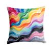 Progress Pride Waves of Unity Throw Pillow Machine Washable, Indoor Outdoor Decorative Pillow for Couch, Bed or Patio, 14Hx14W
