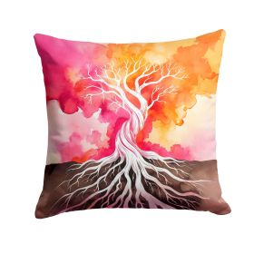 Rooted in Lesbian Pride Throw Pillow Machine Washable, Indoor Outdoor Decorative Pillow for Couch, Bed or Patio, 14Hx14W