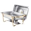 Chafing Dish Buffet Set, 8 Qt 4 Pack, Stainless Steel Chafer with 4 Full Size Pans
