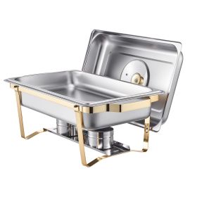 Chafing Dish Buffet Set, 8 Qt 4 Pack, Stainless Steel Chafer with 4 Full Size Pans