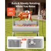 Rotisserie Grill, 38W BBQ Outdoor Pig & Lamb Spit Roaster, Charcoal Spit Roaster with 132 LBS Capacity, Wheels & 4-Level Height, Stainless Steel Elect