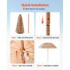 Tiki Umbrella, 8 ft Thatched Patio Umbrella with Tilt, Hawaiian Style Beach Parasol with Durable PP Thatch and 8 Metal Ribs, Grass Pool Umbrellas for